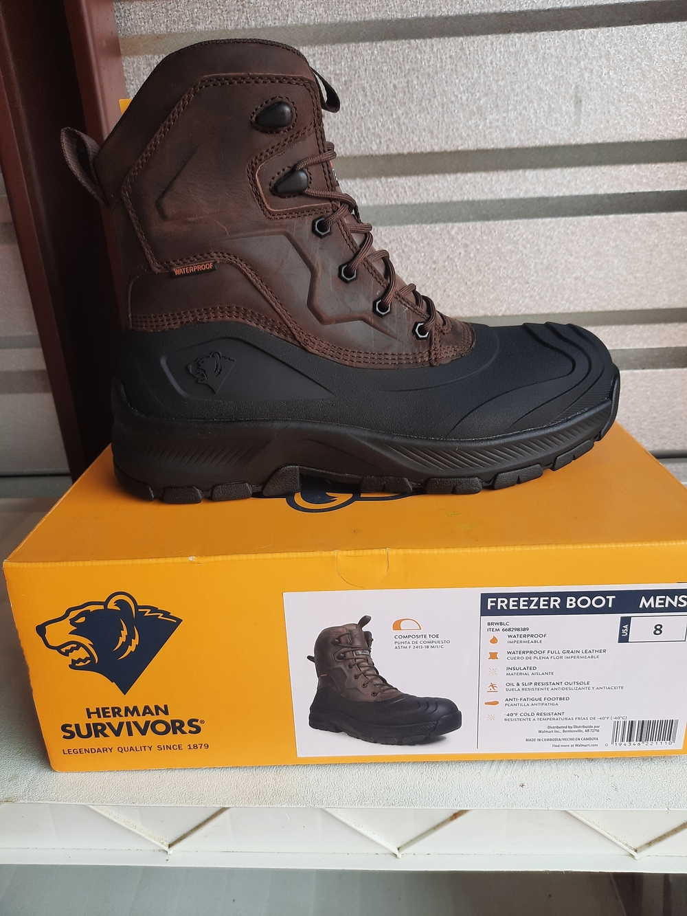 Herman Survivors Men’s Brown Waterproof Freezer Work Boot